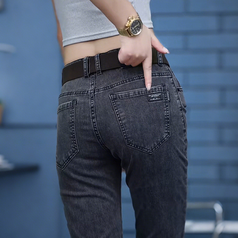 Muške denim traperice, elastične, slim straight kroj, casual, jesen 2025