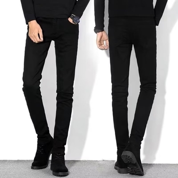 Мъжки Slim-Fit дънки, светъл цвят, дишащи, ежедневен стил, с прав крак.