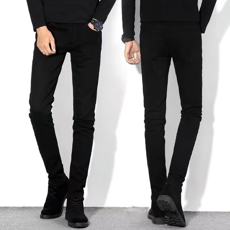 Мъжки Slim-Fit дънки, светъл цвят, дишащи, ежедневен стил, с прав крак.