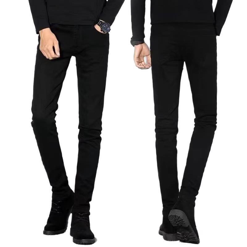 Мъжки Slim-Fit дънки, светъл цвят, дишащи, ежедневен стил, с прав крак.