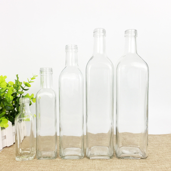 Прозрачен стъклен бутил за масла и подправки, 250 ml, с персонализирано лого
