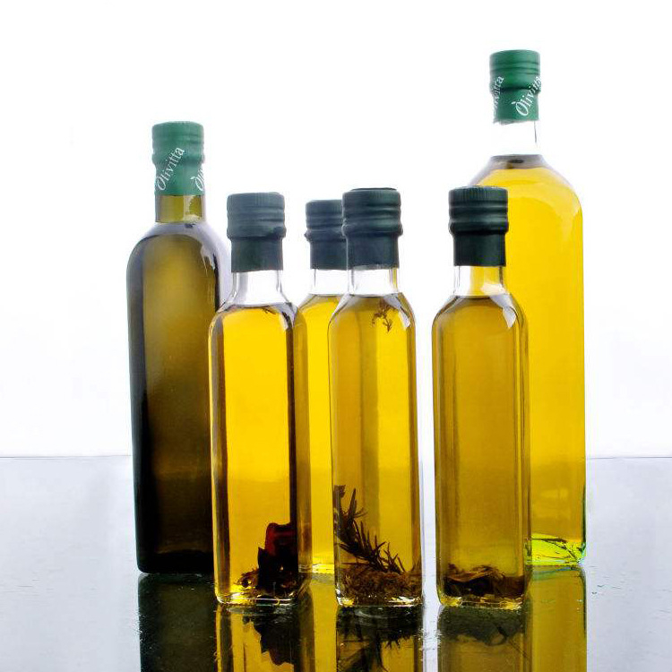 Прозрачен стъклен бутил за масла и подправки, 250 ml, с персонализирано лого