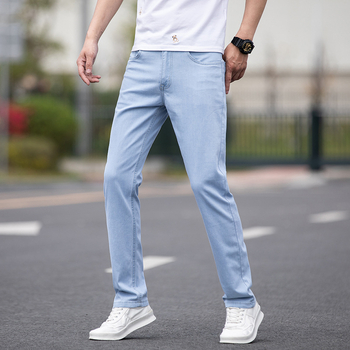 Мъжки дънки деним, право кроене, slim fit, корейски стил, ежедневни дънки