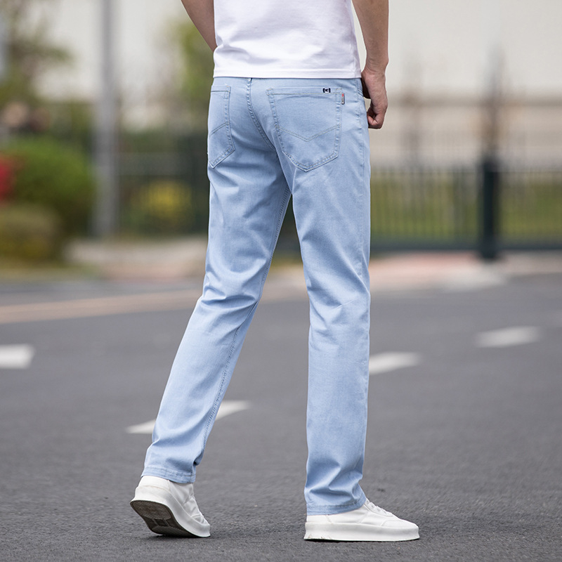 Мъжки дънки деним, право кроене, slim fit, корейски стил, ежедневни дънки