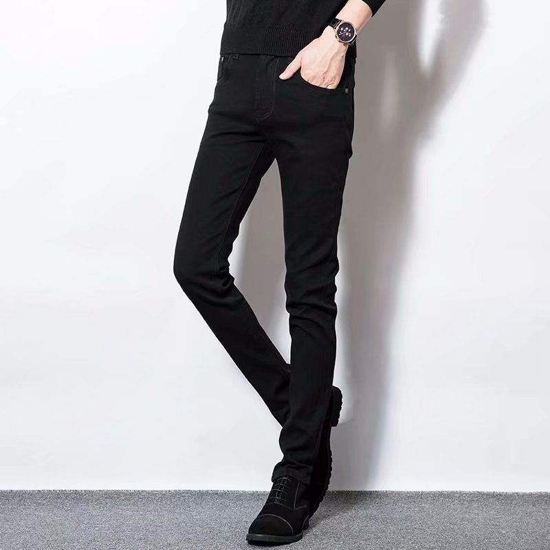 Muške traperice u korejskom stilu, casual, slim-fit, cropped duljine