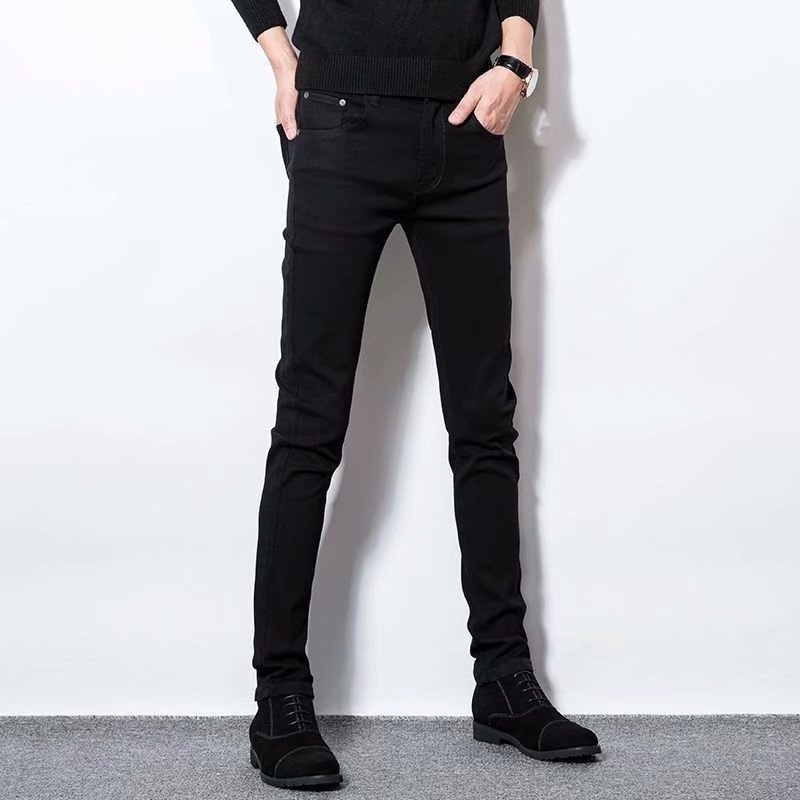 Muške traperice u korejskom stilu, casual, slim-fit, cropped duljine
