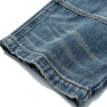 Yidao Vintage мъжки дънки, пролет 2026, американски ретро distressed патчворк с котешки мустаци, свободна кройка