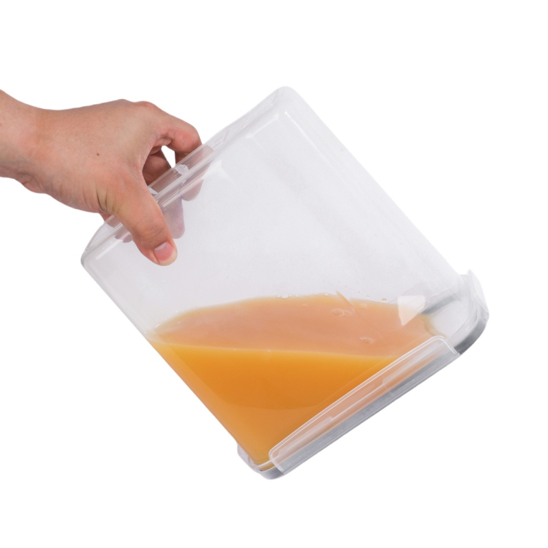 PP prozirna perforirana plastična kutija za skladištenje žitarica, kvadratnog oblika, 2,5 L, četverodjelni set
