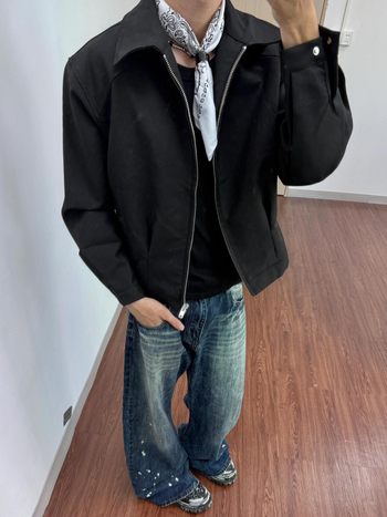 Мъжки дънкови джинси с принт Splash Ink, Cleanfit кройка, bootcut широки крачоли, уличен стил