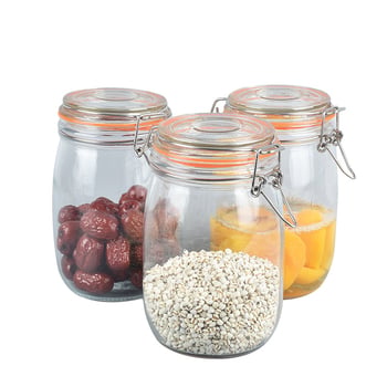 Staklena posuda s čvrstim poklopcem, 500 ml, za džem, kiseli proizvodi i fermentaciju