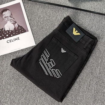 2025 visokokvalitetne muške traperice Black Eagle, svestrani slim-fit s ravnim krojem, za svakodnevnu upotrebu