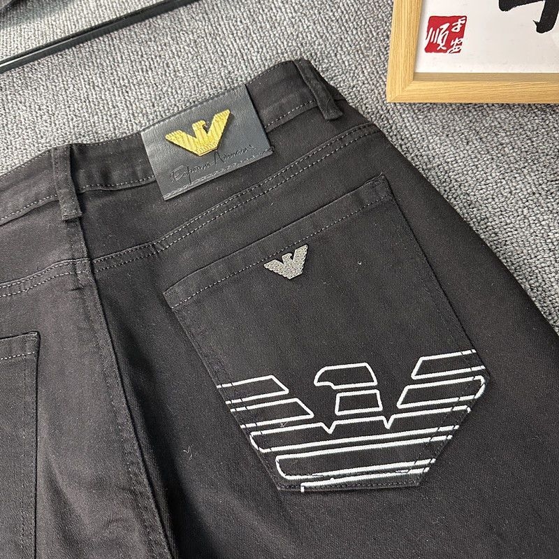 2025 visokokvalitetne muške traperice Black Eagle, svestrani slim-fit s ravnim krojem, za svakodnevnu upotrebu
