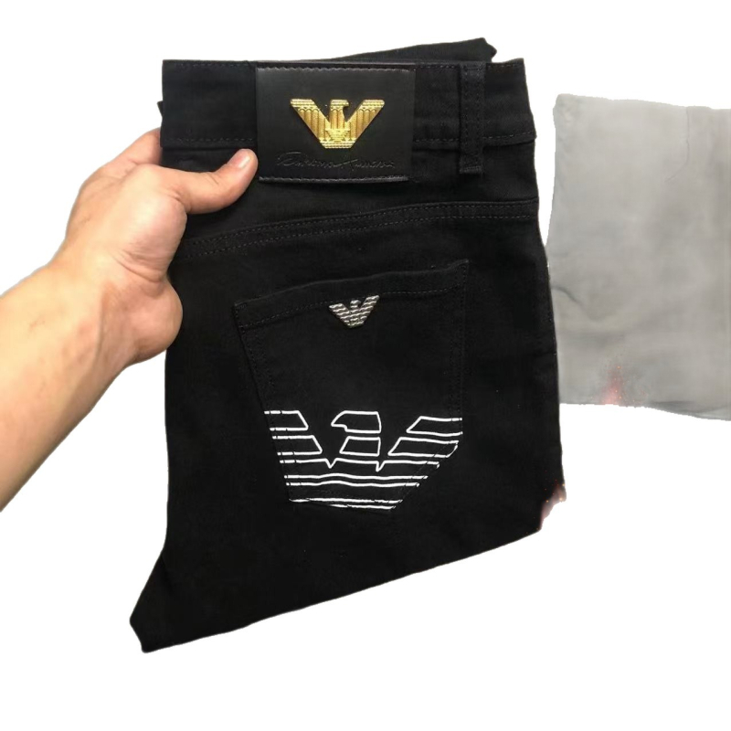 2025 visokokvalitetne muške traperice Black Eagle, svestrani slim-fit s ravnim krojem, za svakodnevnu upotrebu
