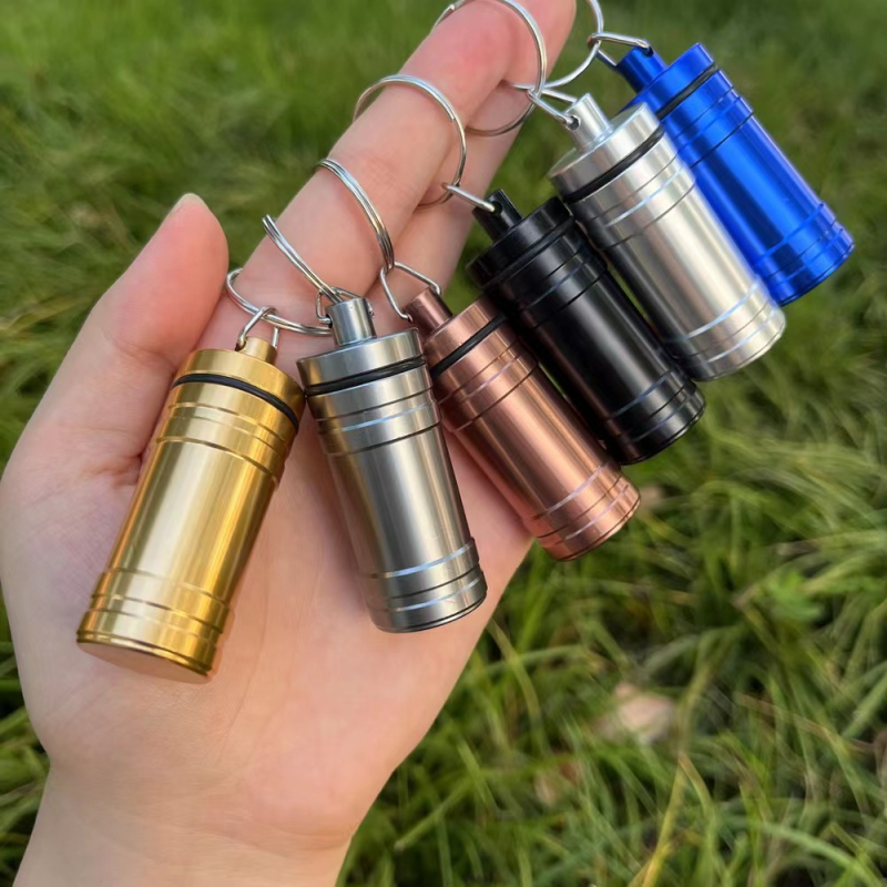 Zatvorena boca od aluminijske legure s klipom za ključeve, prijenosna vodootporna skladišna posuda