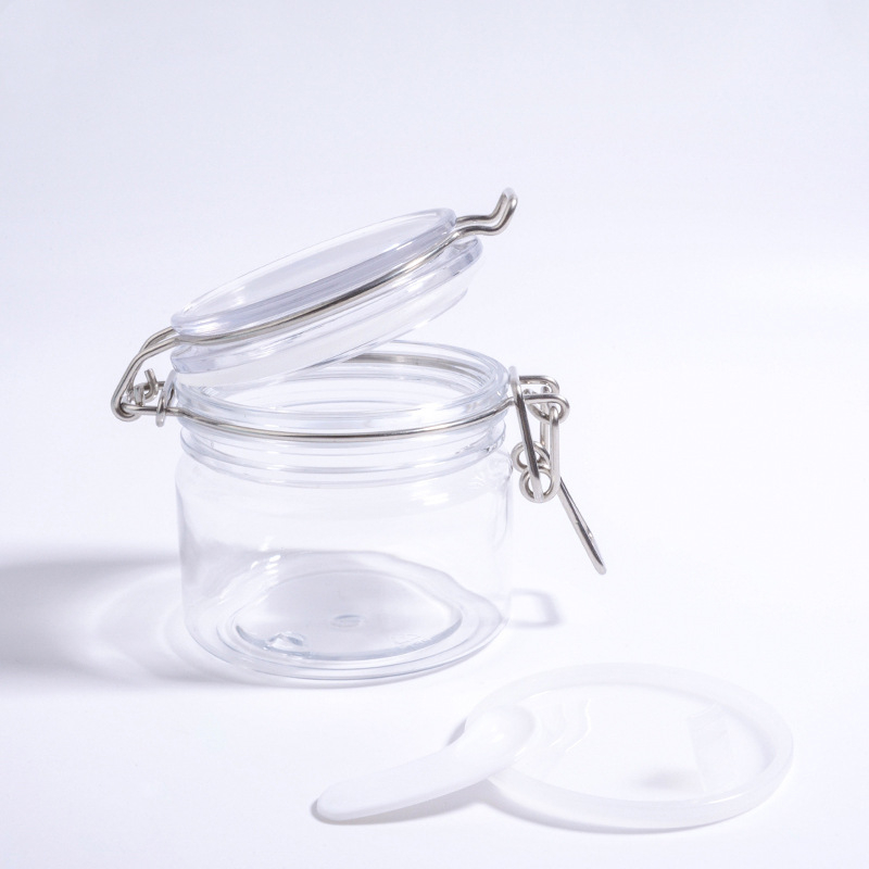 Кръгъл PET буркан за козметика с капак, 220 ml, плътно запечатан, за маски и кремове