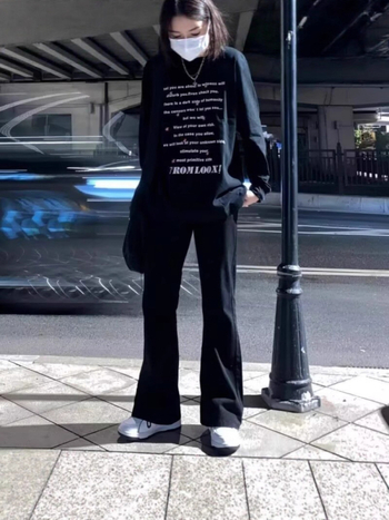 Черни мъжки дънки Bootcut с подплата от флийс за зима, висока талия, леко разширение към крака