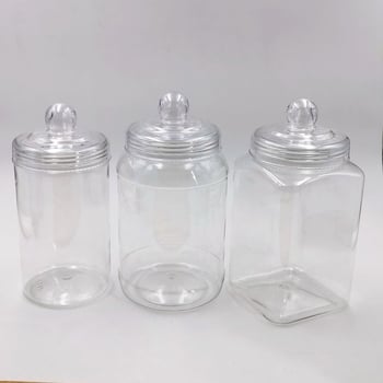 Prozirna plastična staklenka za bombone, staklenka za bombone i spremnik za pohranu, kapacitet 850 ml / 1300 ml / 1350 ml, model M059