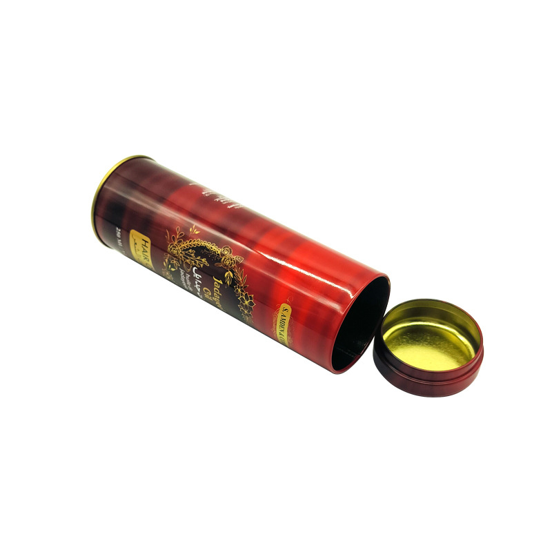 Okrugla kutija od tinplate s UV otiskom – 62x62x190 mm, kutija za čaj, bombone i hranu, darovno pakiranje, prilagodljivo
