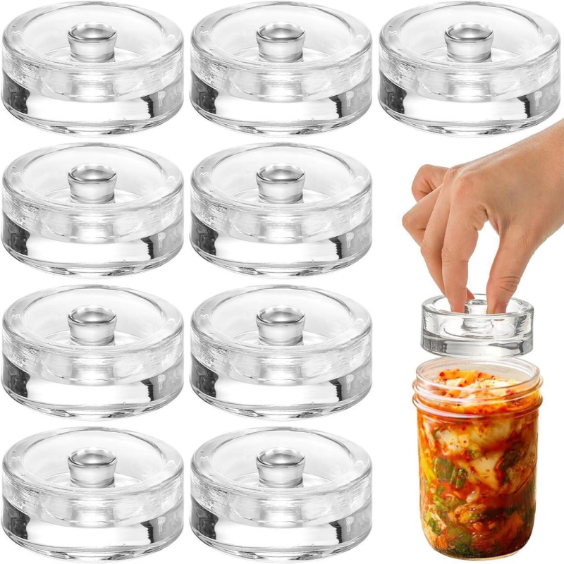 Staklena posuda za konzerviranje i fermentiranje, pogodna za kiseljenje povrća i kiselo zelje, cilindrična, 301–500 ml