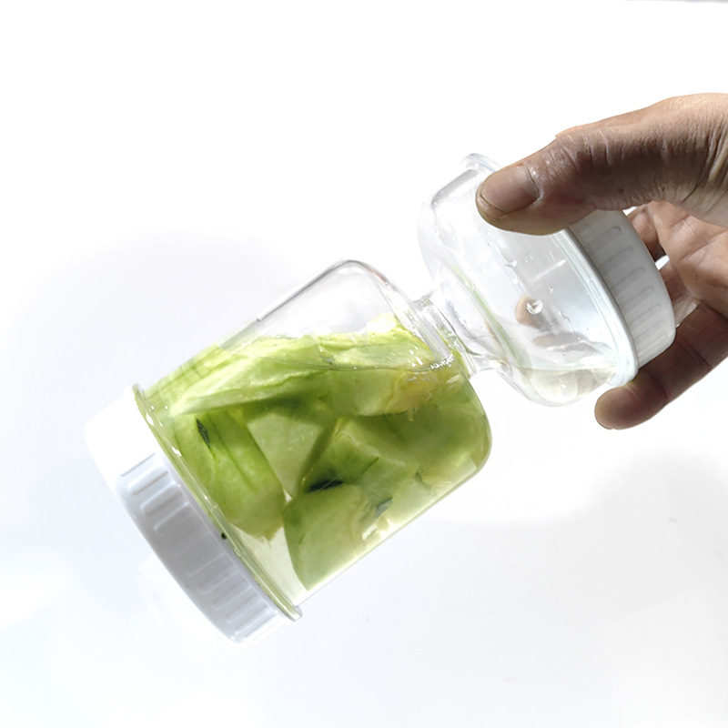 Plastična posuda za kislice sa sustavom odvajanja suhih i mokrih faza, zatvoren kuhinjski spremnik za skladištenje, 301–500 ml, moderni minimalistički stil