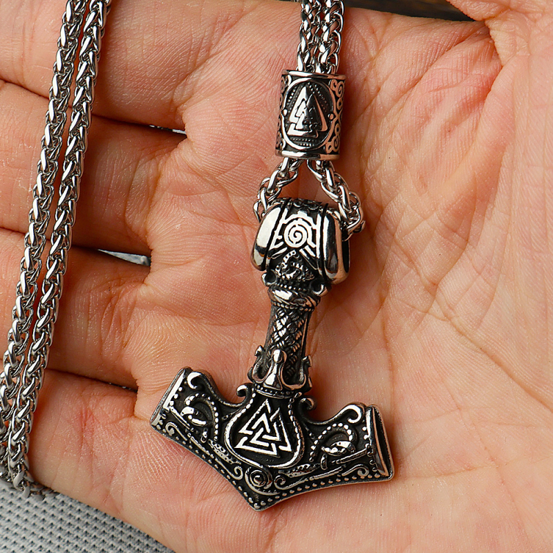 Thorov privjesak od titanijskog čelika – Viking vintage, unisex