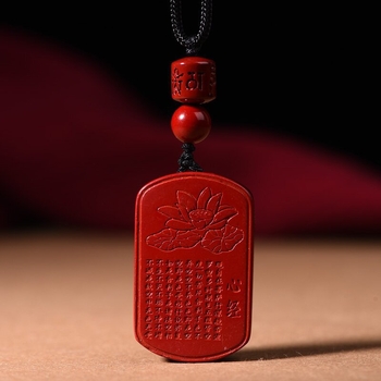 Amulet od cinnabara i ljubičasto-zlatnog srca Sutre — privjesak za godinu rođenja, unisex, kineski stil nakita