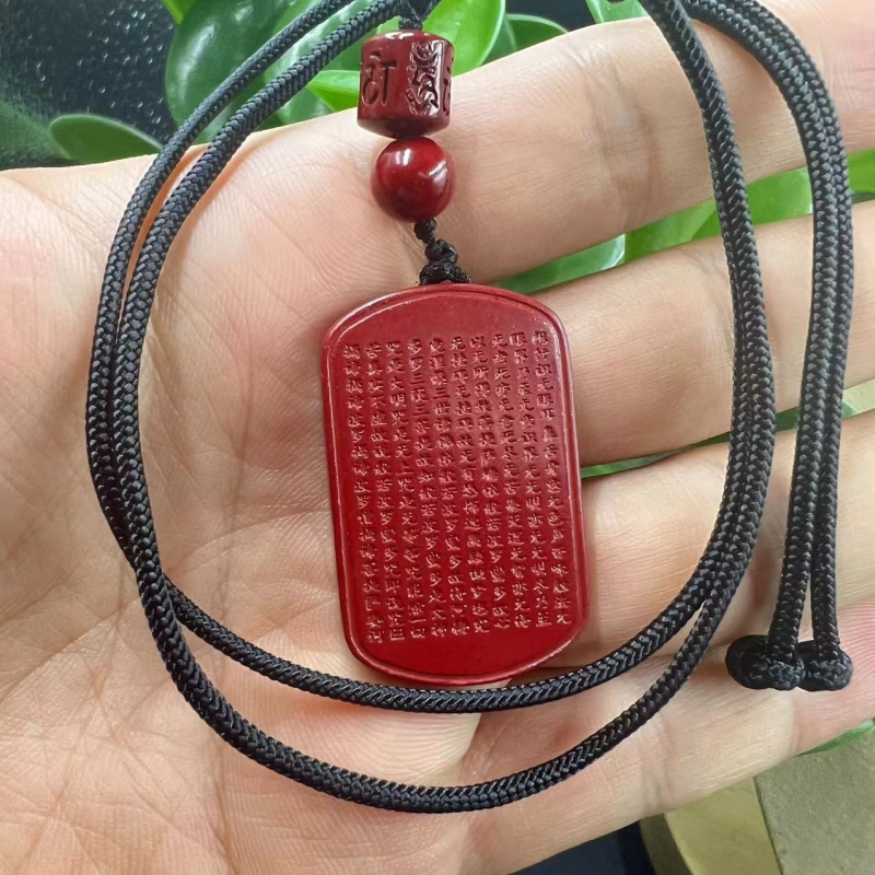 Amulet od cinnabara i ljubičasto-zlatnog srca Sutre — privjesak za godinu rođenja, unisex, kineski stil nakita