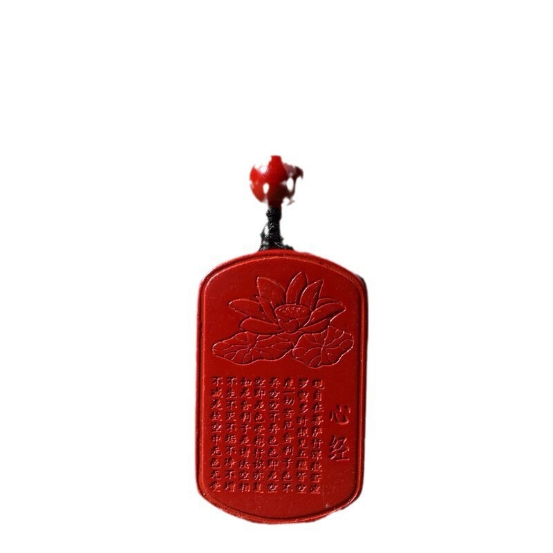 Amulet od cinnabara i ljubičasto-zlatnog srca Sutre — privjesak za godinu rođenja, unisex, kineski stil nakita