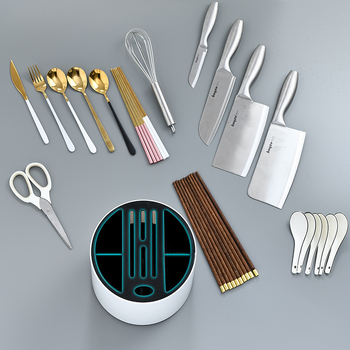 360° rotirajući držač chopsticks i kuhinjskih pribora – višenamjenski organizator za chopsticks, nože i vilice