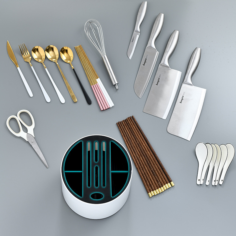 360° rotirajući držač chopsticks i kuhinjskih pribora – višenamjenski organizator za chopsticks, nože i vilice