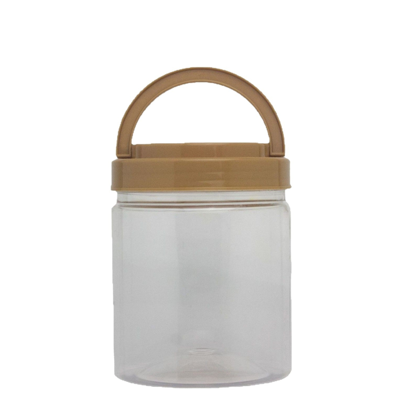 500 ml Κυκλικό PET Μπουκάλι Μελιού με Ευρύ Στόμιο, Διαφανές Σφραγισμένο Δοχείο