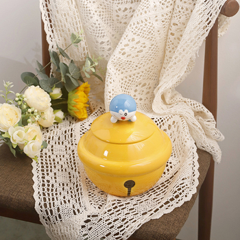 Doraemon porcelanska skladišna posuda s poklopcem, karikatura dizajn, za kekse, grickalice i žitarice, 800–1000 ml