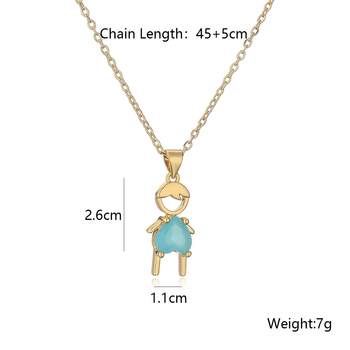 Unisex bakreni lanac s cirkon priveskom, geometrijski dizajn, duljina lanca 51–60 cm