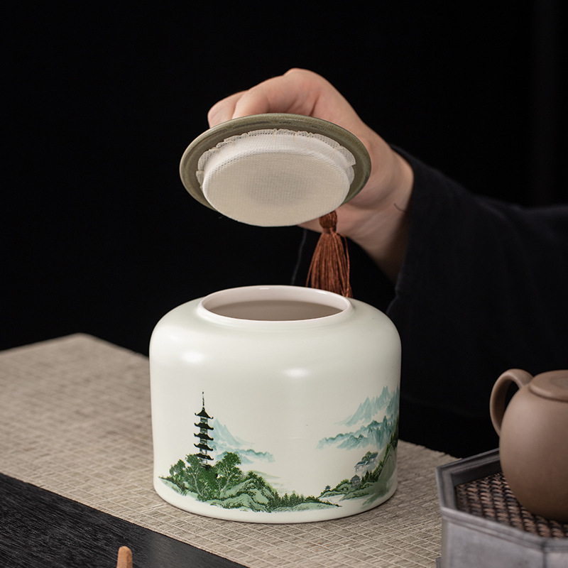 Keramička zatvorena posuda u darovnoj kutiji za čaj Longjing i Maojian