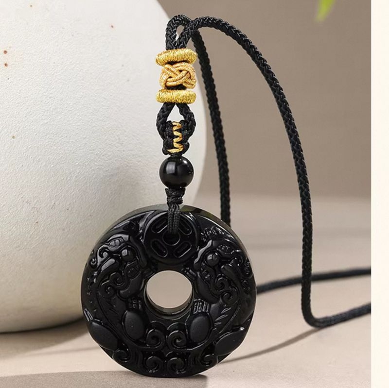 Obsidijan Pixiu privjesak za muškarce, par ogrlica, poklon za rođendan