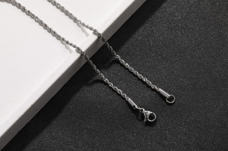 Geometrijska ogrlica od titan-čelika s uvijenim lancem, unisex, chic nakit, podesiva duljina 51–80 cm
