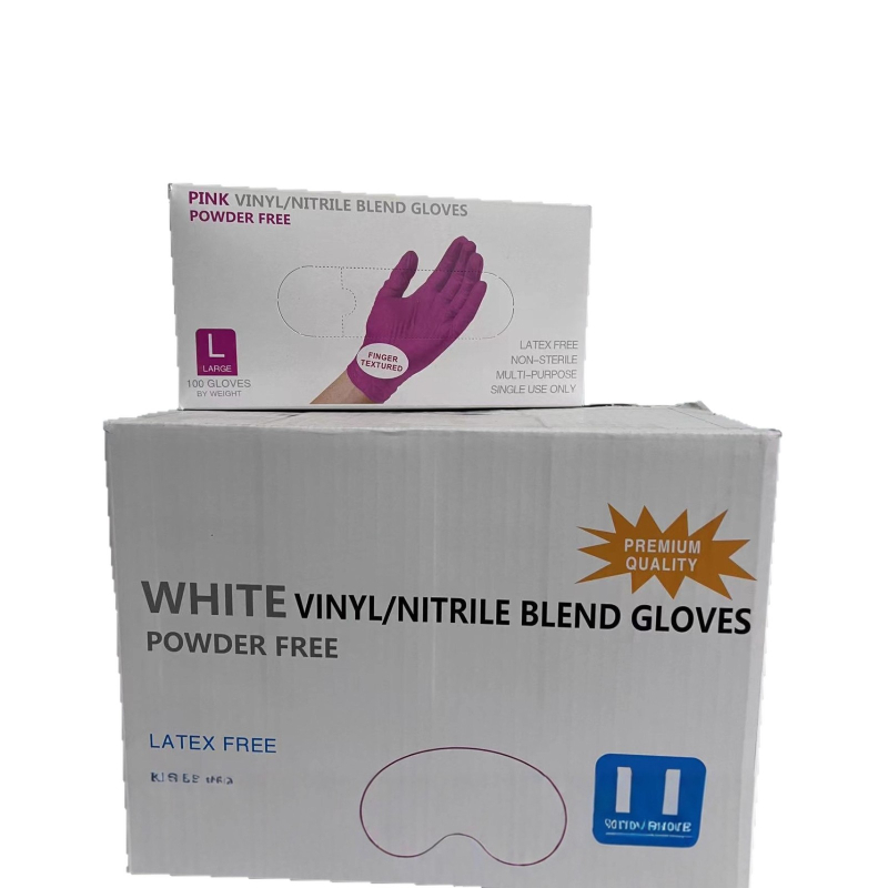 Ružičaste nitrilne rukavice s PVC-modifikacijom, za kućnu uporabu, debele, otporne na habanje, jednokratne, 0,05 mm, pakiranje od 100 komada