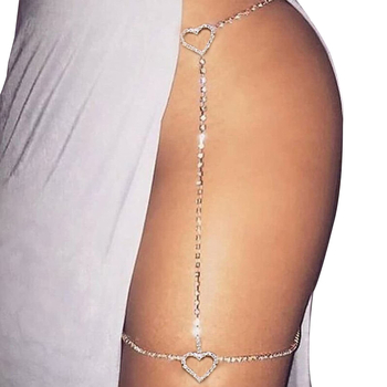 Geometrijski lanac s dijamantima, dvostruko srce i kandžasti lanac, lanac za struk, bedro i tijelo za žene