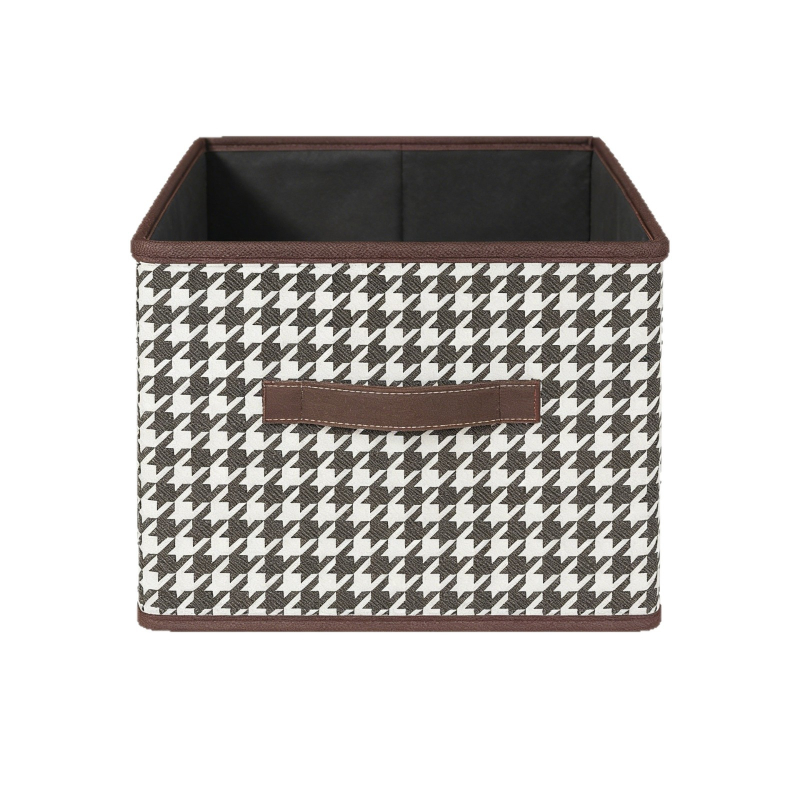 Kutija za pohranu s uzorkom houndstooth, kućni organizator odjeće, sklopiva, kapacitet 22 L