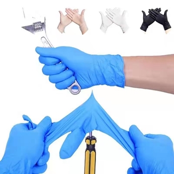 Jednokratne nitril rukavice otporne na ulja i kemikalije, debeli, za dentalnu njegu i kozmetičko tetoviranje, kućna upotreba.