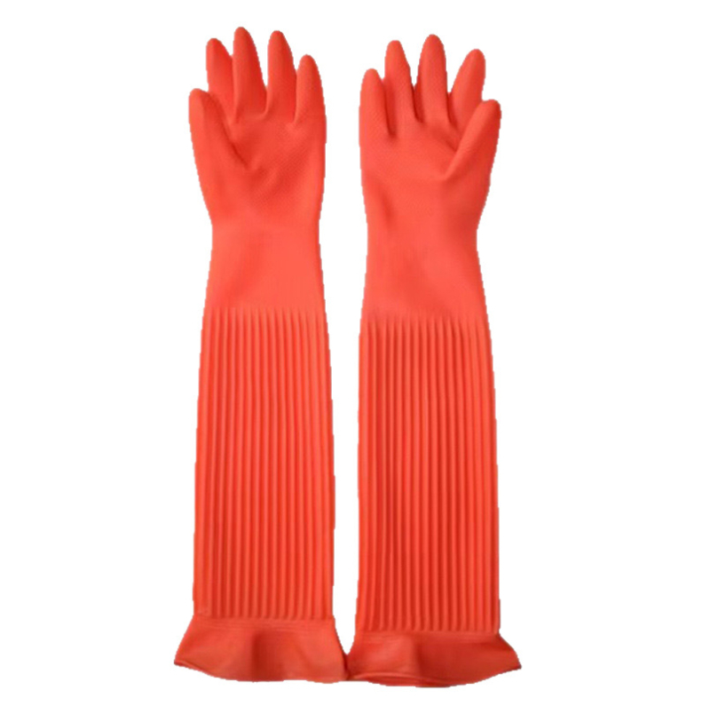 Deblje i produžene latex rukavice za kuhinju i kućno čišćenje, vodootporne, dužine 45 cm, produžena verzija