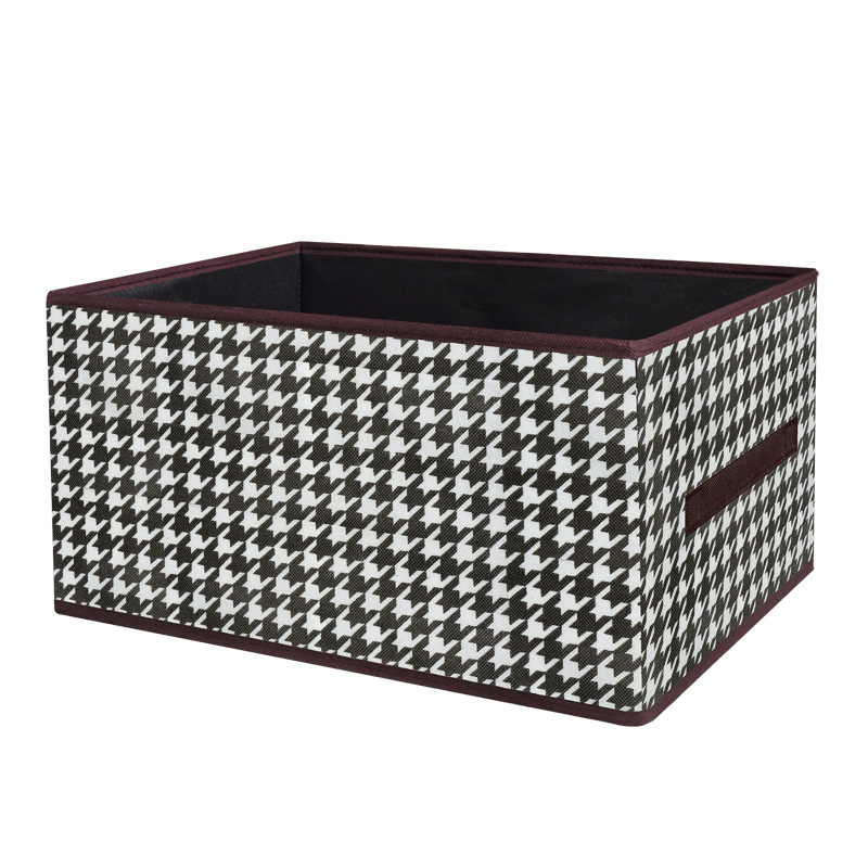 Sklopiva platnena kutija za pohranu s Houndstooth uzorkom, složeni pretinci za odjeću i igračke
