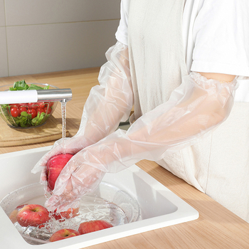 Produžene jednokratne rukavice, deblje za ugostiteljstvo, prozirne, protuklizne, izdržljive za pranje posuđa i pranje rublja, zimskog korištenja