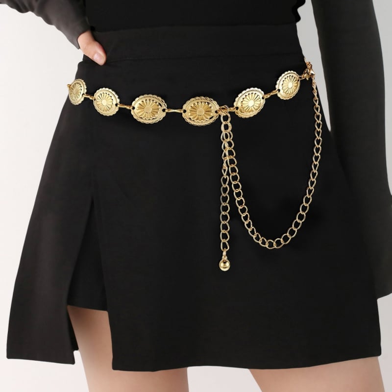 Retro metalni lančani pojas za struk za žene, dekorativan i svestran za haljine, odijela i Hanfu