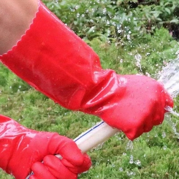 Duge rukavice od velur-lateksa, 40 cm, vodootporne za kućanske poslove, s toplom flis podstavom