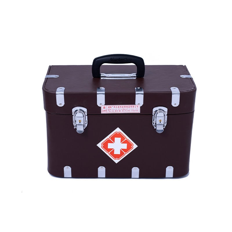 Kožni retro medicinski kovčeg za veterinarsku i kućnu upotrebu, prijenosni