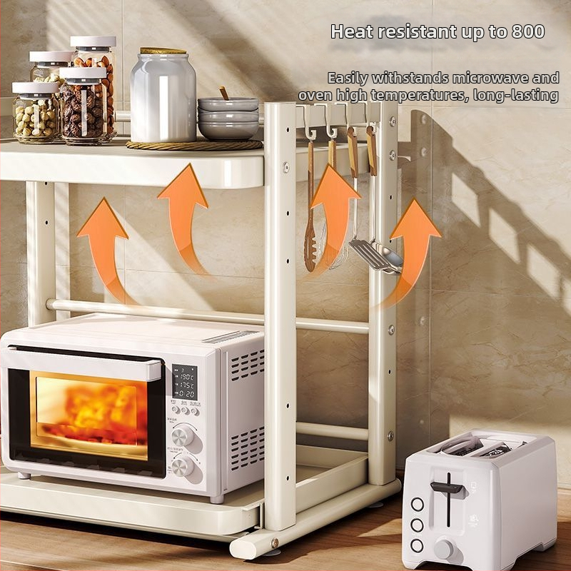 Výsuvný regál na mikrovlnnú rúru na kuchynskom pulte – viacúčelový držiak pre rižovar, hrnce, rúru a fritovací hrniec