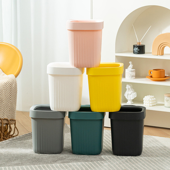 Japanskog stila prenosni koš za smeće s ručkom, ojačani plastični materijal, za kućnu upotrebu u dnevnom boravku, kuhinji i kupaonici, bez poklopca, s prstenom za pritiskanje, kapacitet preko 12 L