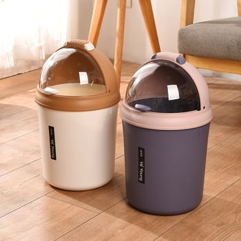 Veliki plastični smećar s poklopcem za kućnu upotrebu – kupaonica, WC, spavaća soba i dnevni boravak; sladak, kreativan s poklopcem koji se ljulja