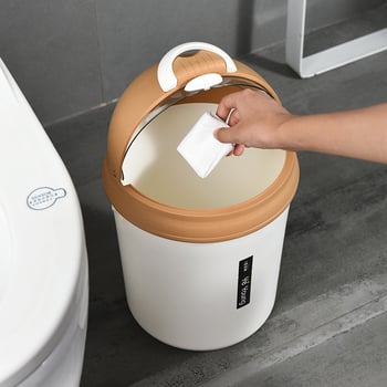 Veliki plastični smećar s poklopcem za kućnu upotrebu – kupaonica, WC, spavaća soba i dnevni boravak; sladak, kreativan s poklopcem koji se ljulja